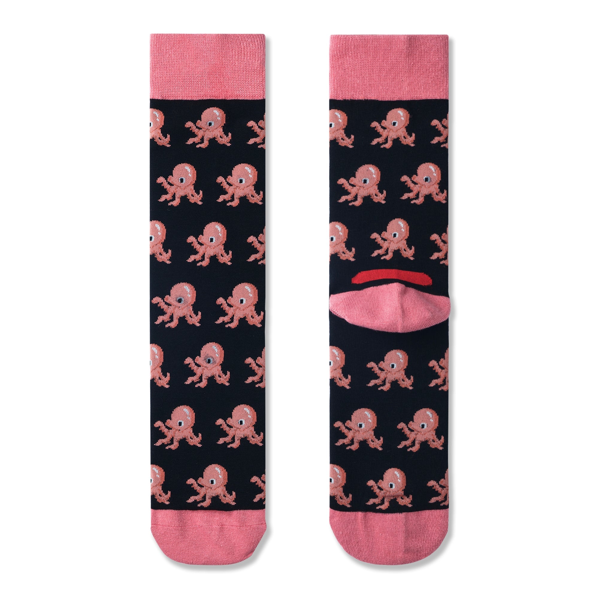 Pink Octopus Print Men Socks