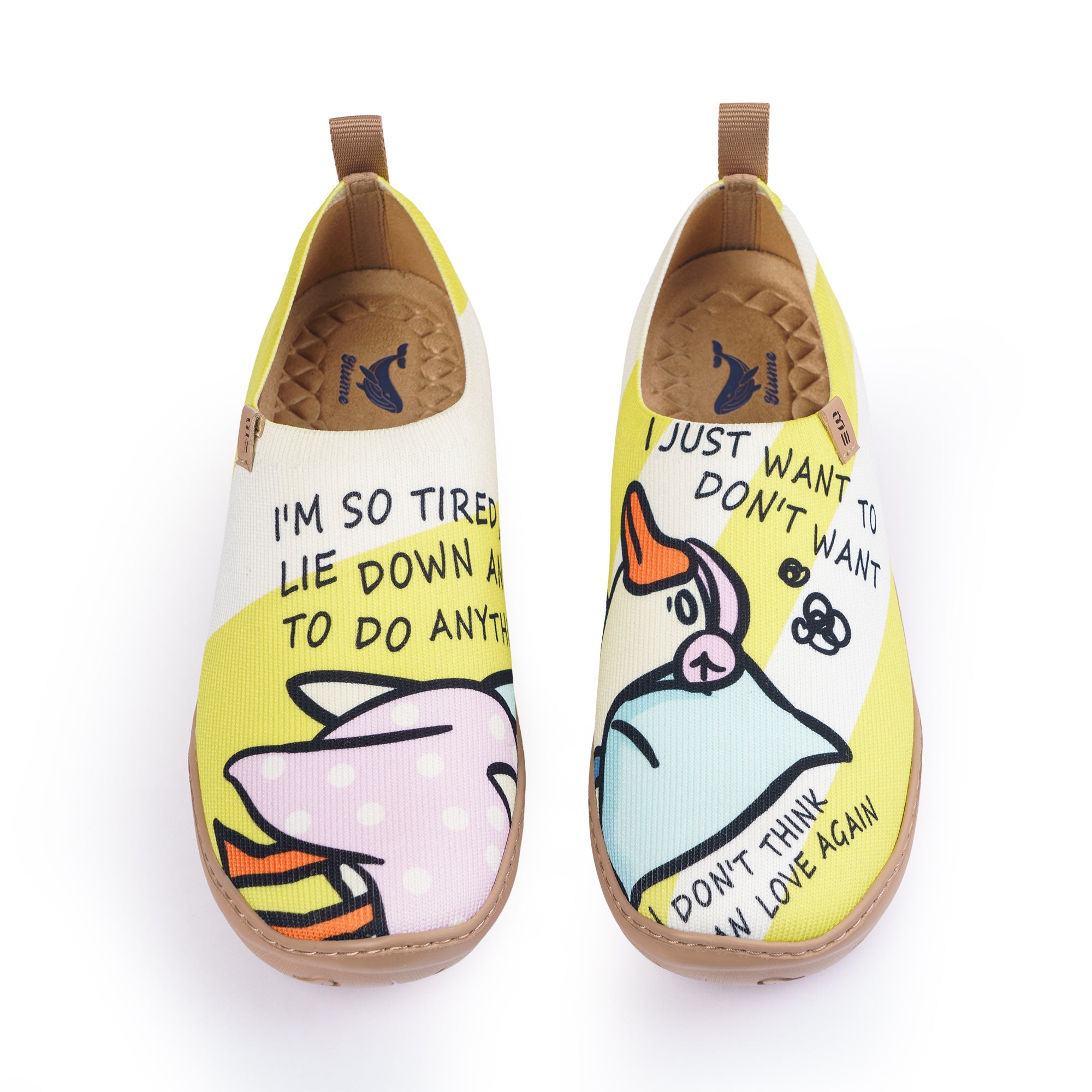 Sleeping Duck Women's Slip-On Shoes Painted Canvas Sneakers