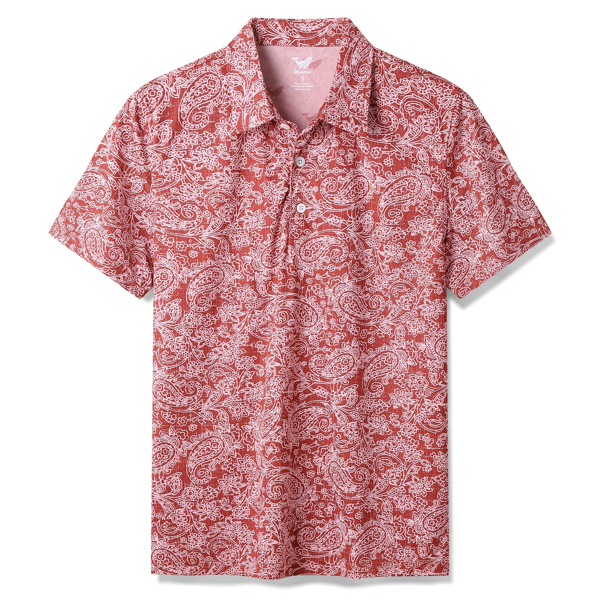 Men's Hawaiian Traces of Time Print Short Sleeve Polo Shirt