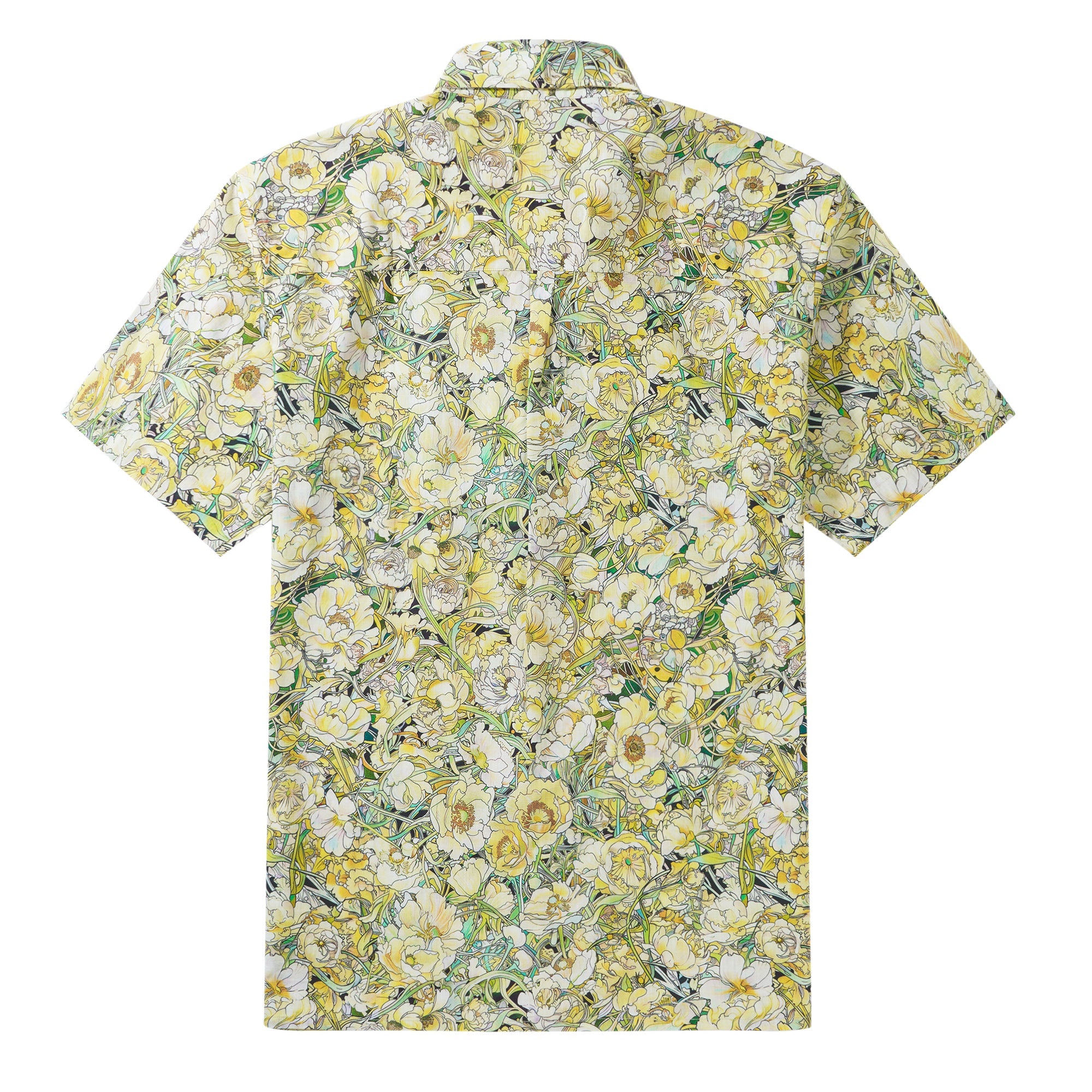 Lush Blossoms and Leaves 100% Cotton Men's Short Sleeve Button-down Shirt Aloha Hawaiian