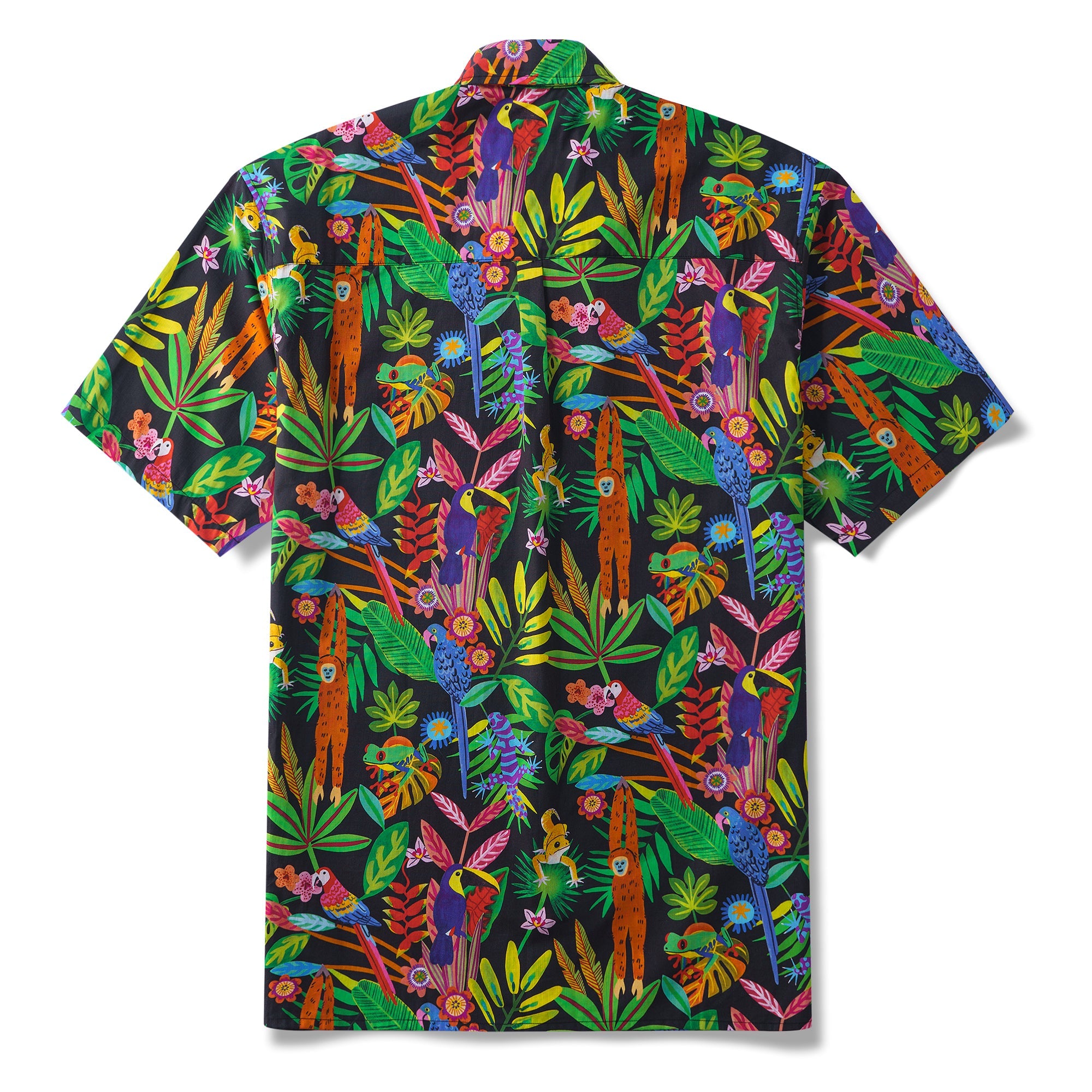 Jungle By Emma Jayne 100% Cotton Men's Short Sleeve Button-down Shirt Aloha Hawaiian