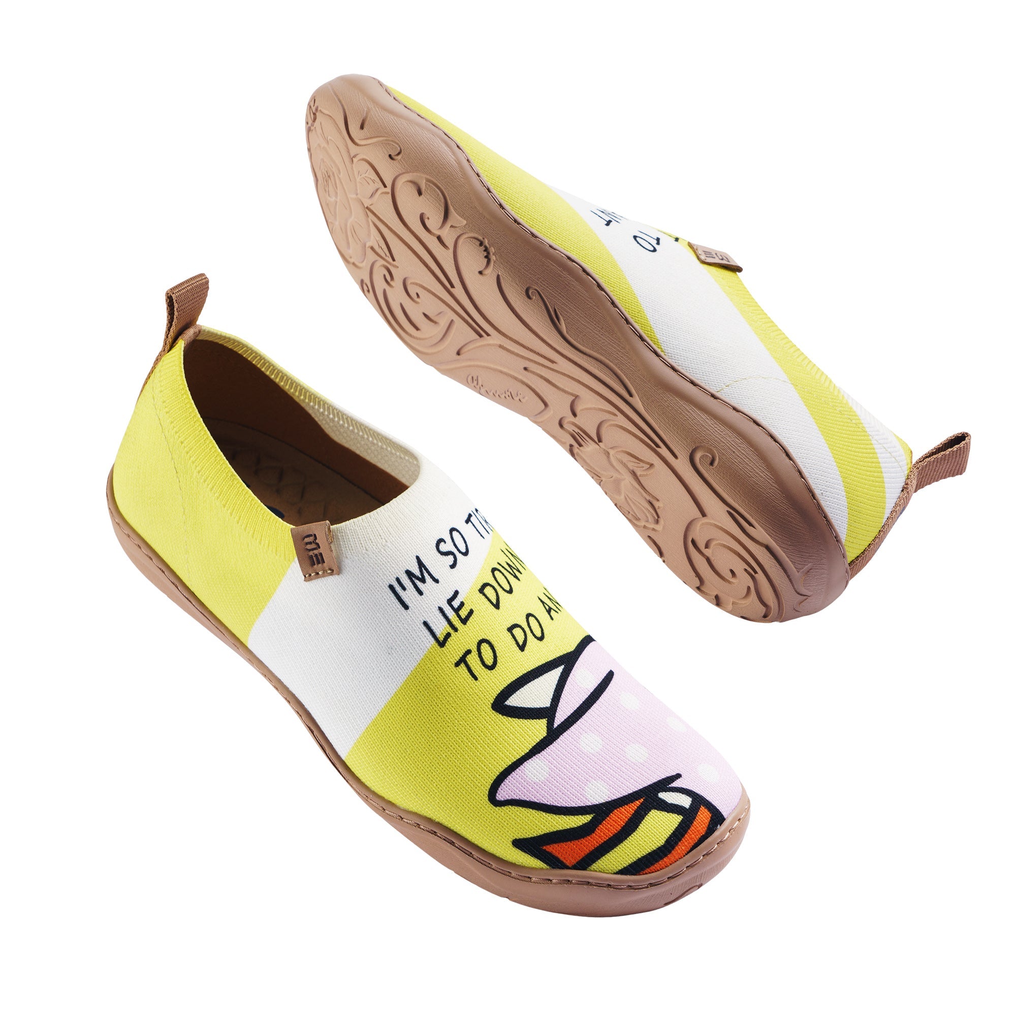 Sleeping Duck Women's Slip-On Shoes Painted Canvas Sneakers