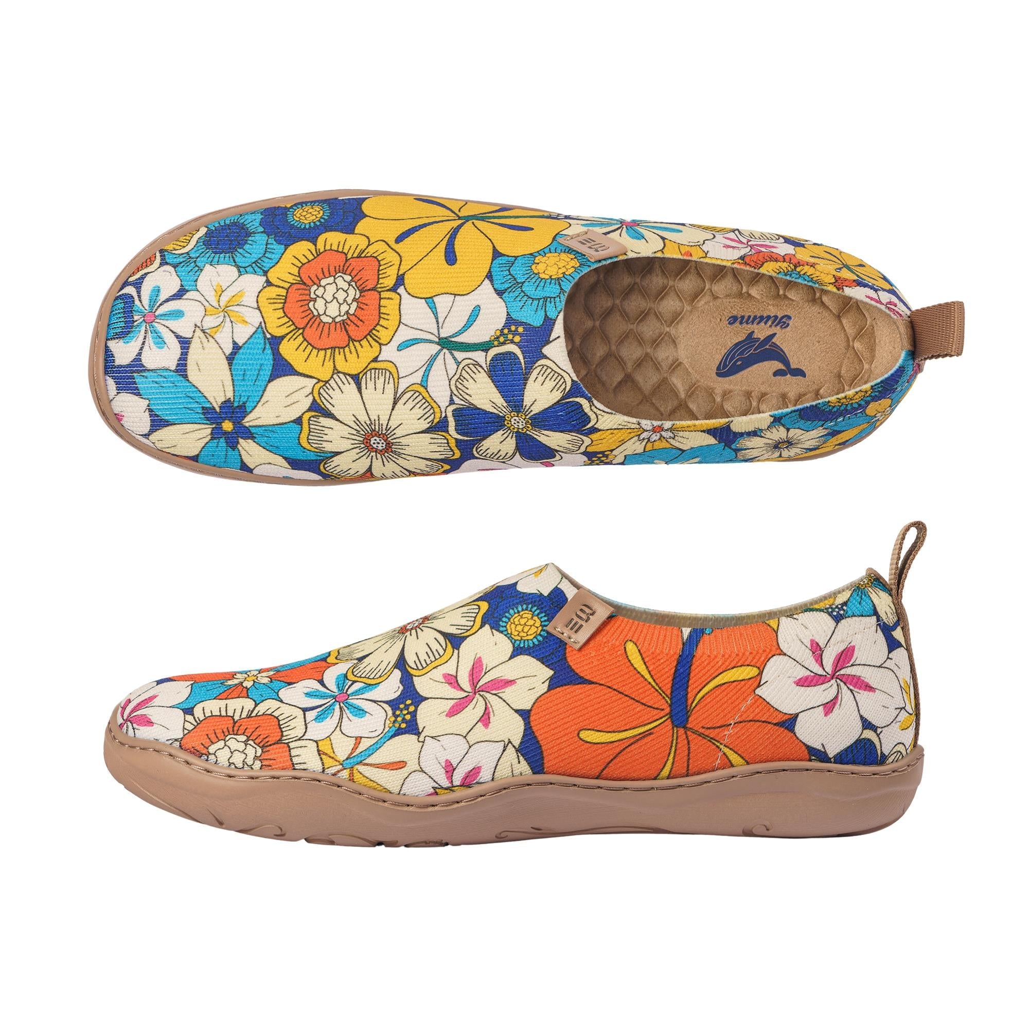 60's Floral Print by Samantha O'Malley Women's Slip-On Shoes Painted Canvas Sneaker