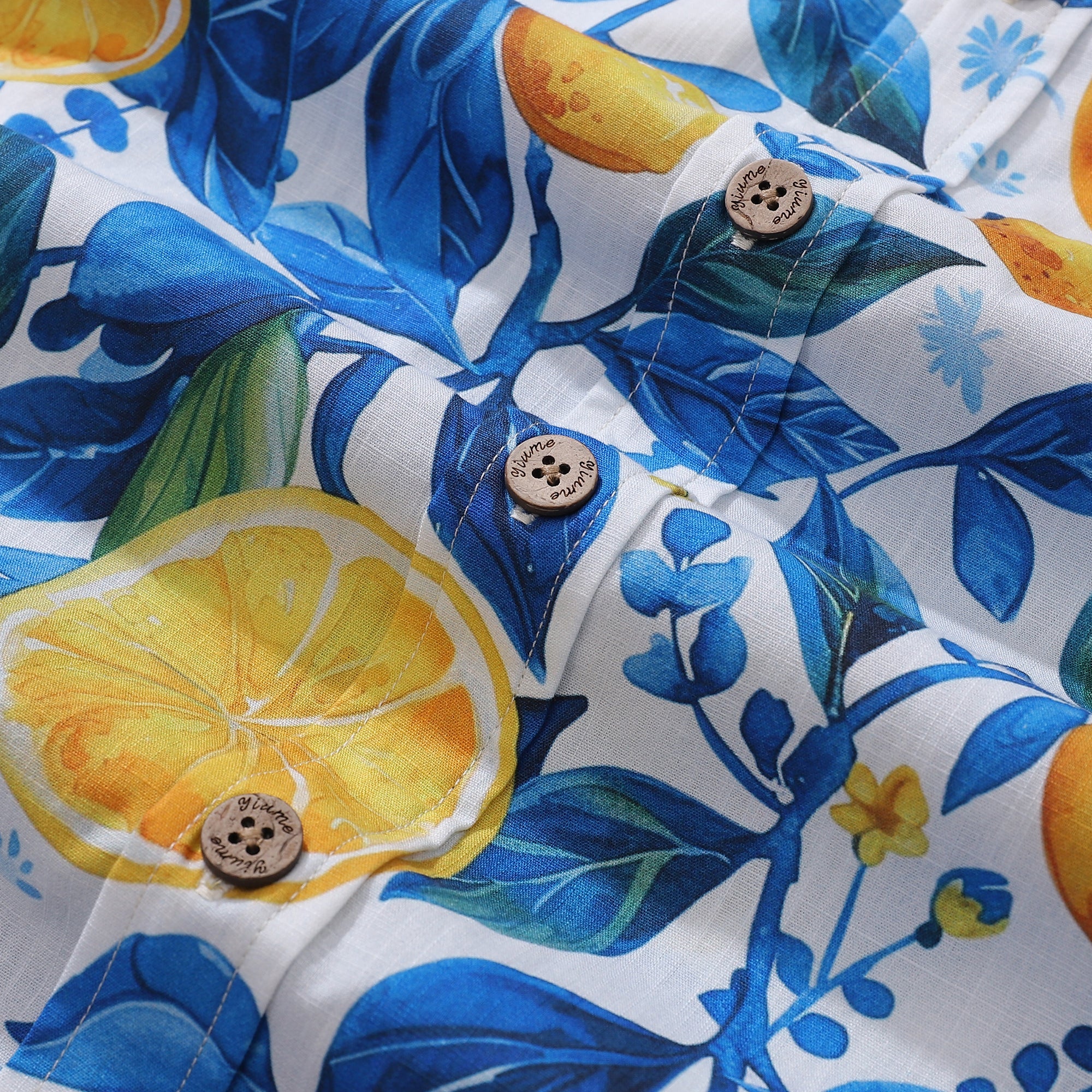 Hawaiian Shirt For Men Summer Lemonade Button-down Shirt Short Sleeve 100% Cotton Shirt