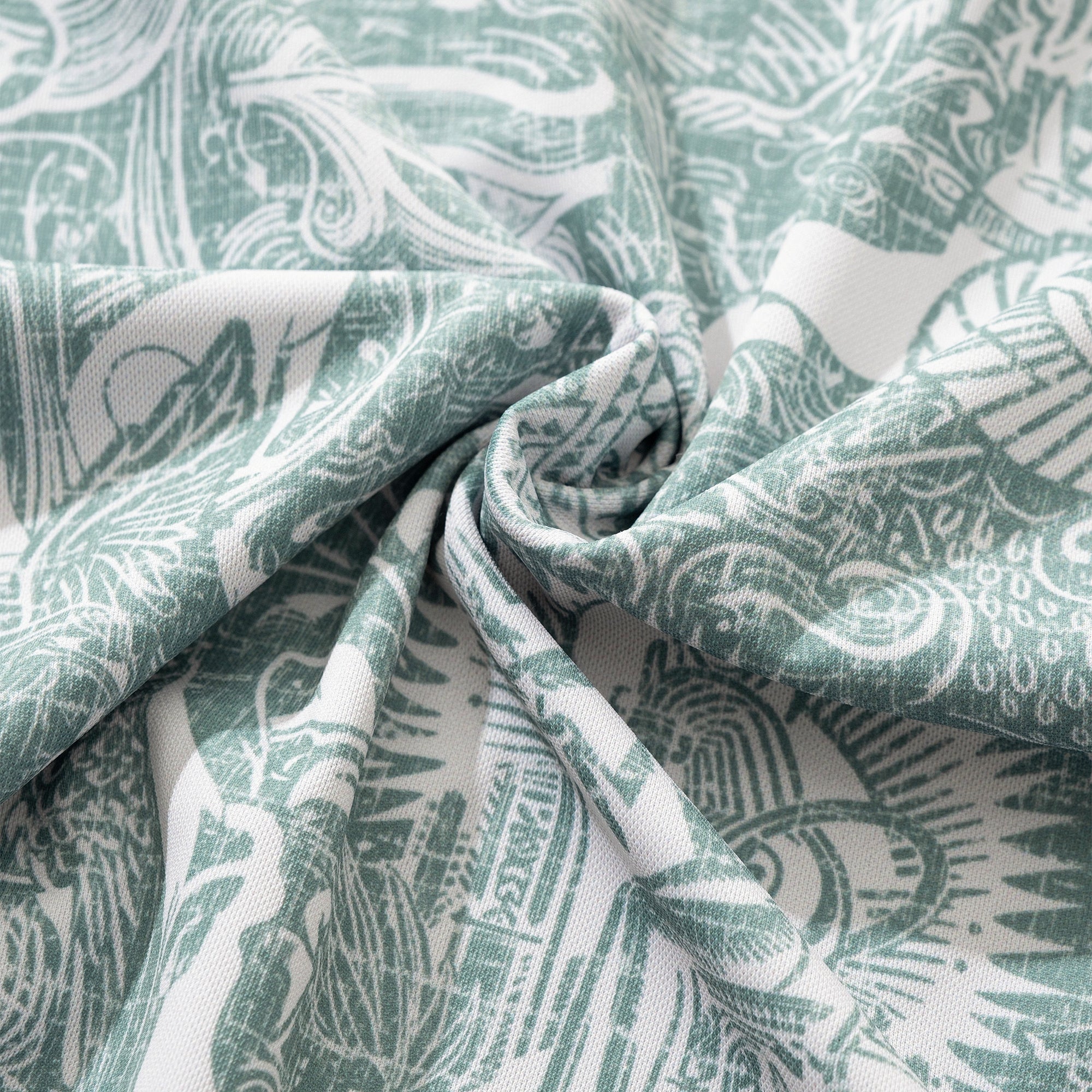 Men's Hawaiian Polo Shirt Short Sleeve 83% Recycled polyester 17% Spandex Green Aloha Egyptian Myths