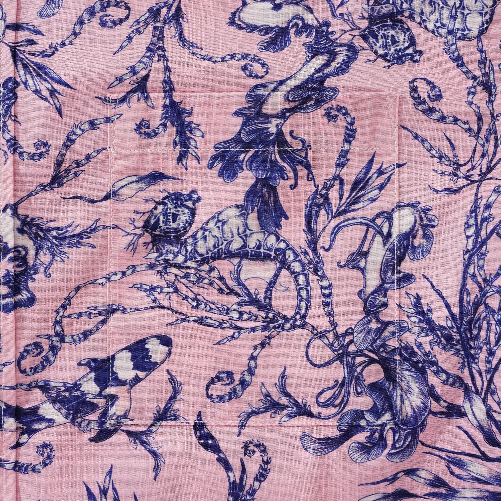 Men's Hawaiian Shirt Short Sleeve Button-down 100% Cotton Aloha Pink Oasis  By Feanne