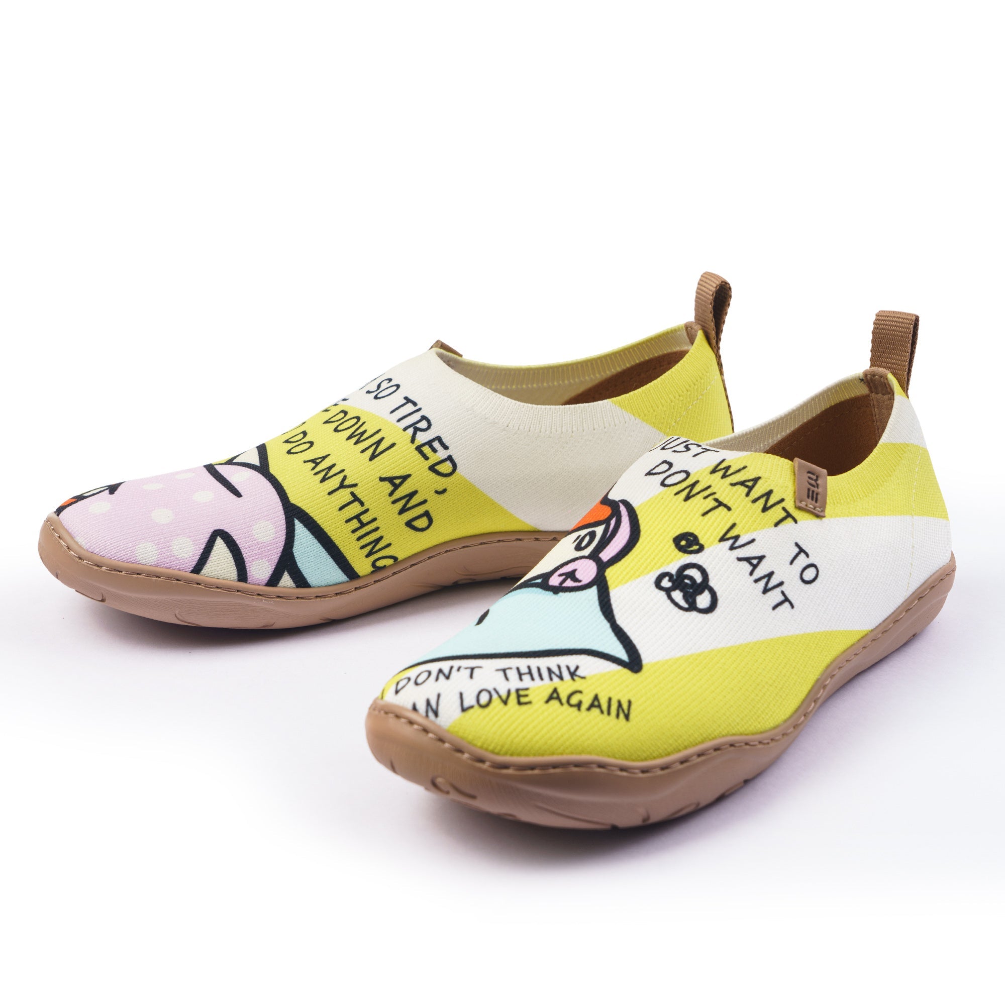 Sleeping Duck Women's Slip-On Shoes Painted Canvas Sneakers