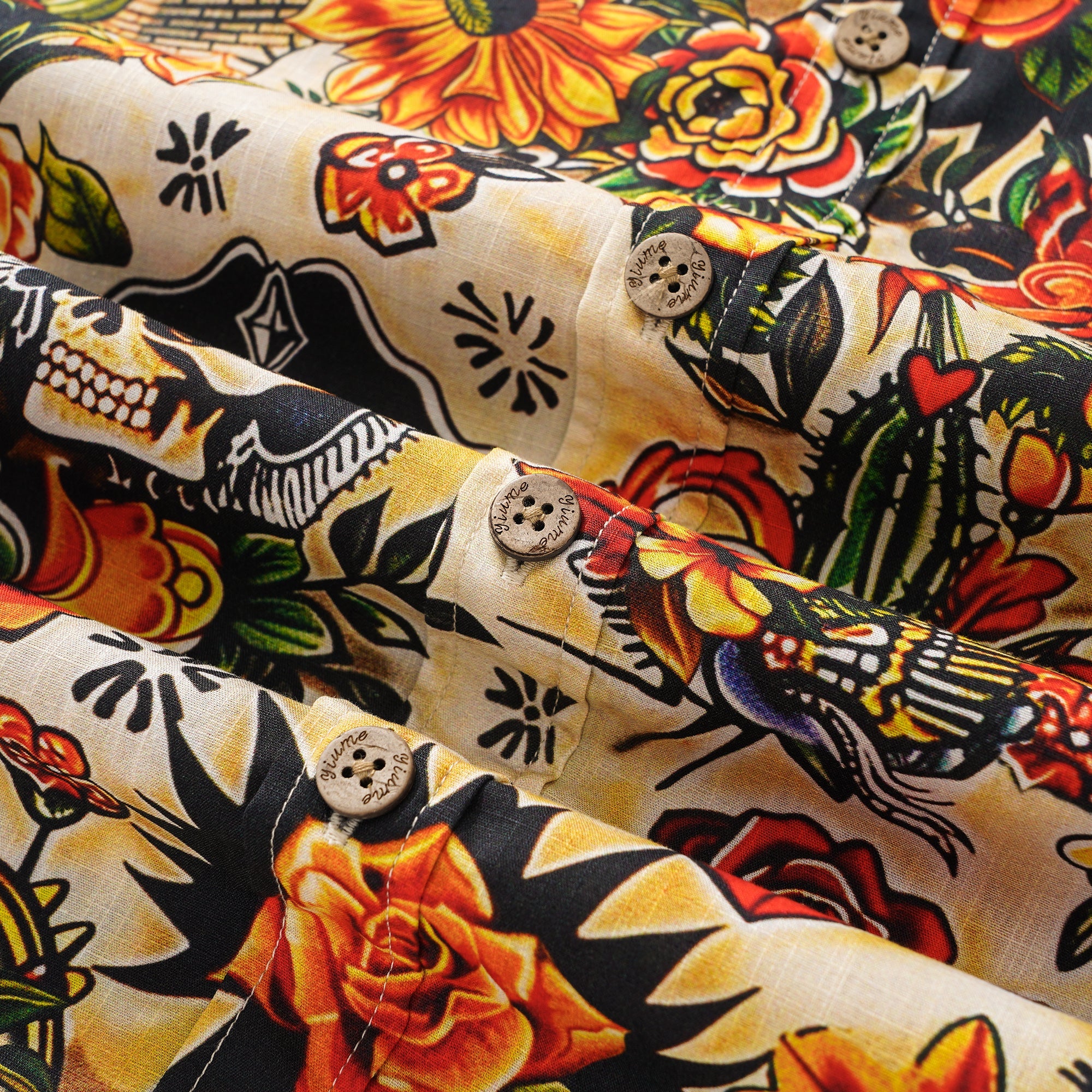 Men's Hawaiian Shirt Short Sleeve Button-down 100% Cotton Beige Aloha Aloha Dreams