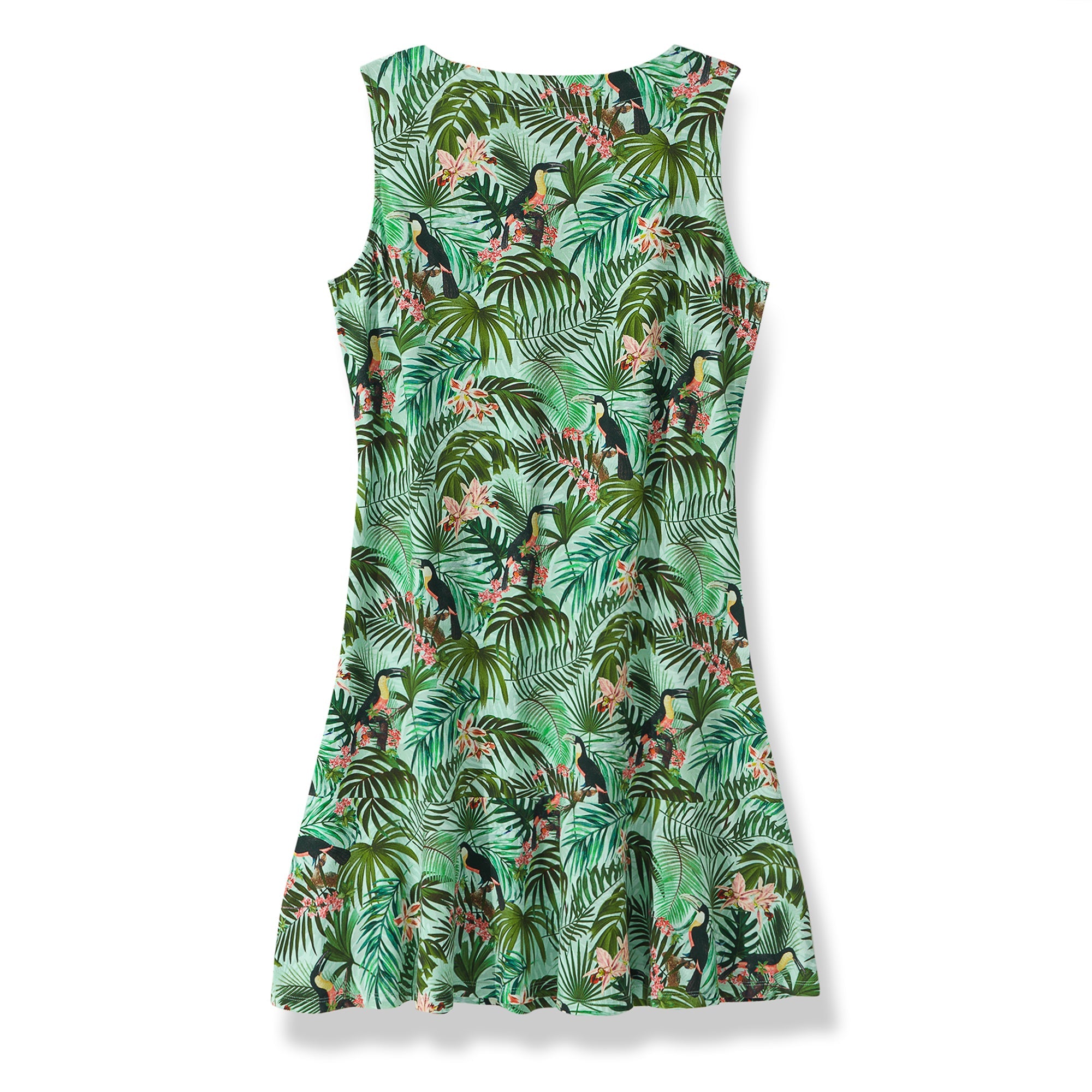 Hawaiian Dress For Women Tropical Vacation Toucan Flounce Dress