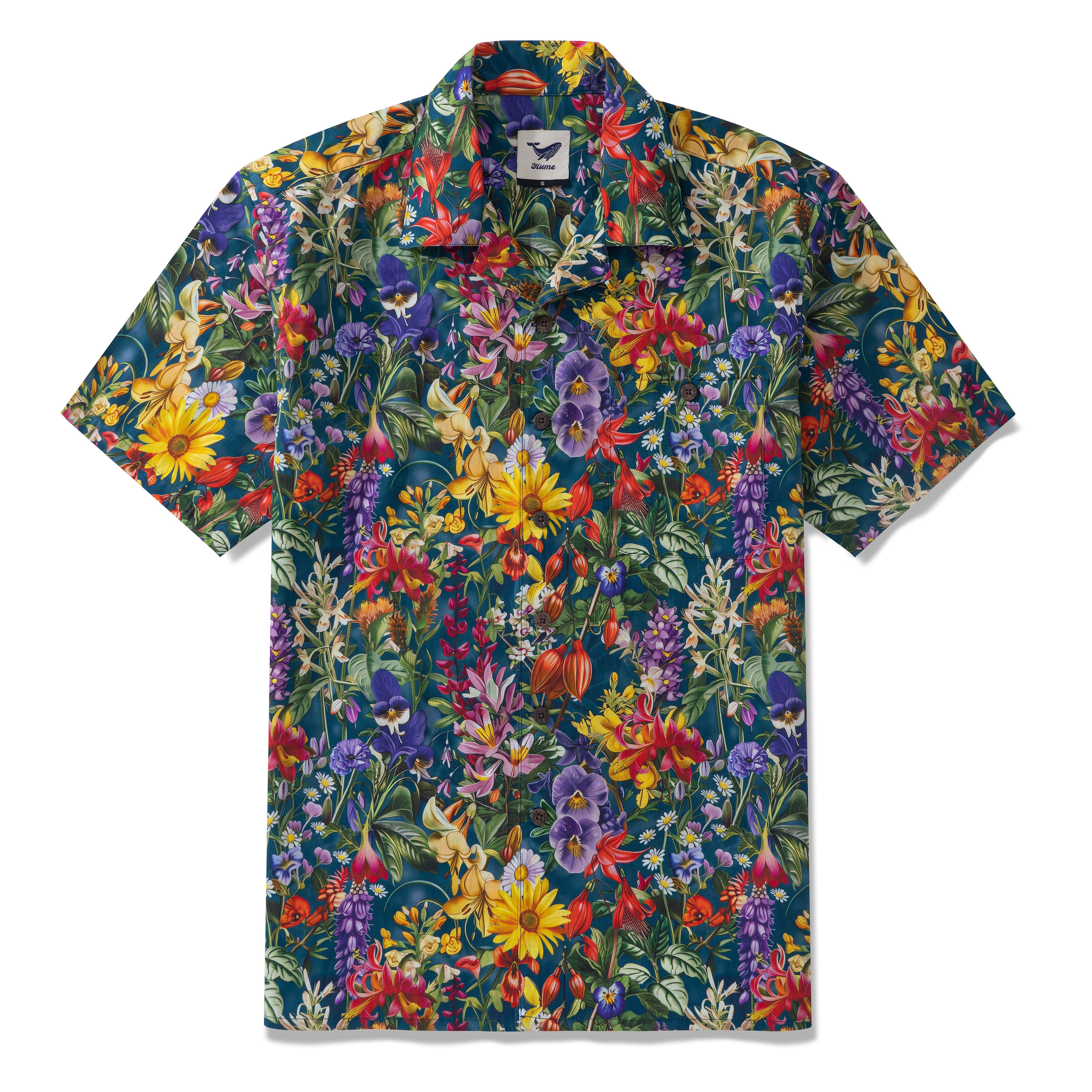 100% Cotton Hawaiian Shirt For Men Californian Blooms Camp Collar Shirt