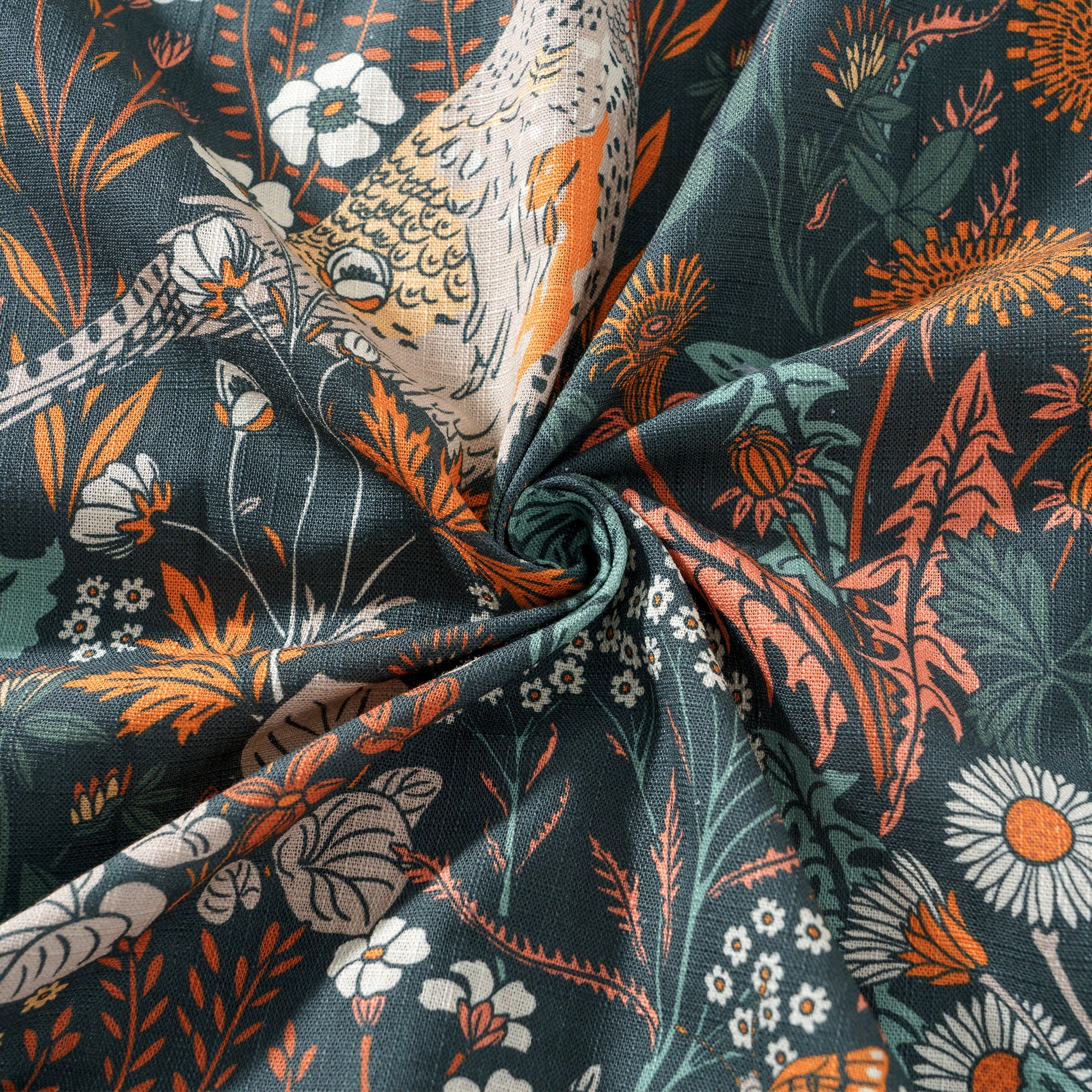 Men's Hawaiian Shirt The Pheasant, Wren and Butterfly By Abigail Bryan Cotton Button-down Long Sleeve Aloha Shirt