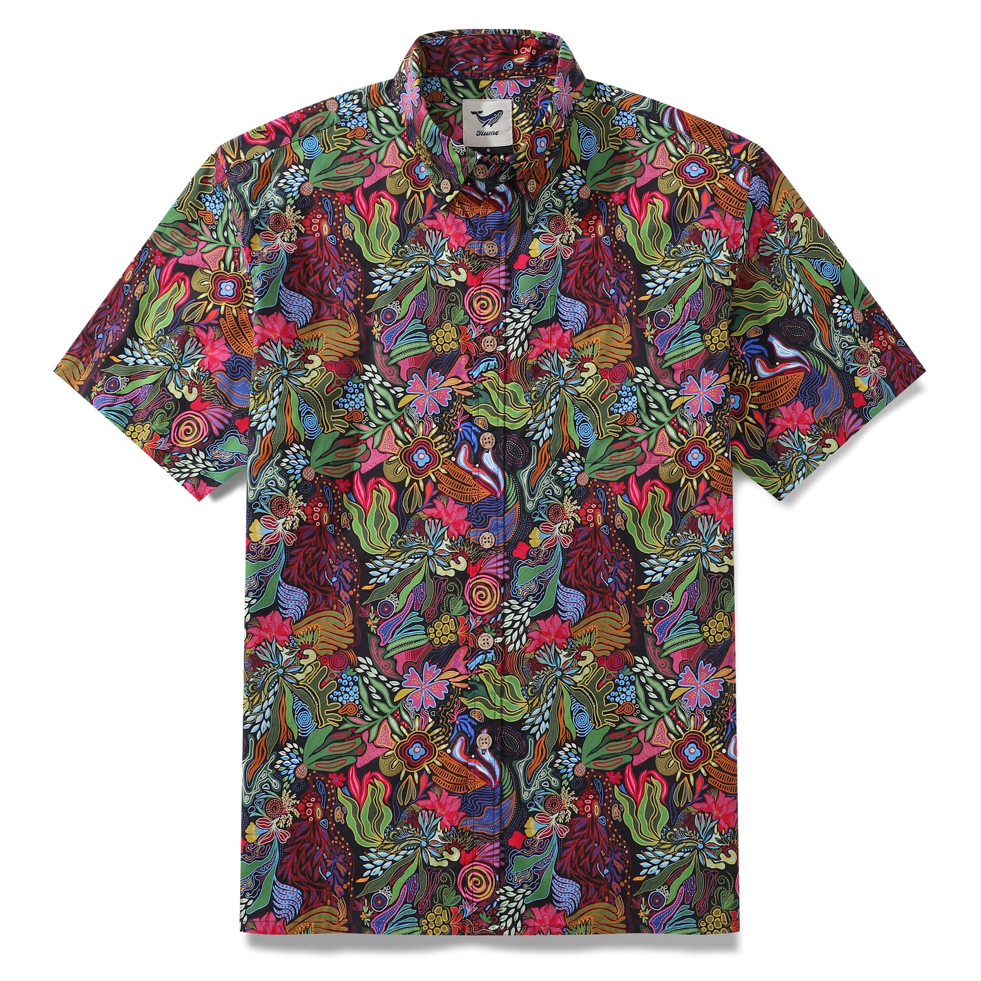 Men's Hawaiian Shirt Josephine George Plants Cotton Button-down Short Sleeve Aloha Shirt