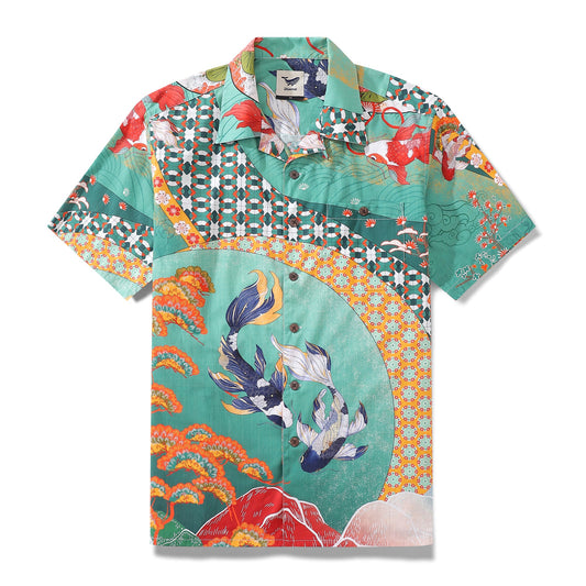 Hawaiian Shirt For Men Dancing gracefully Shirt Camp Collar 100% Cotton