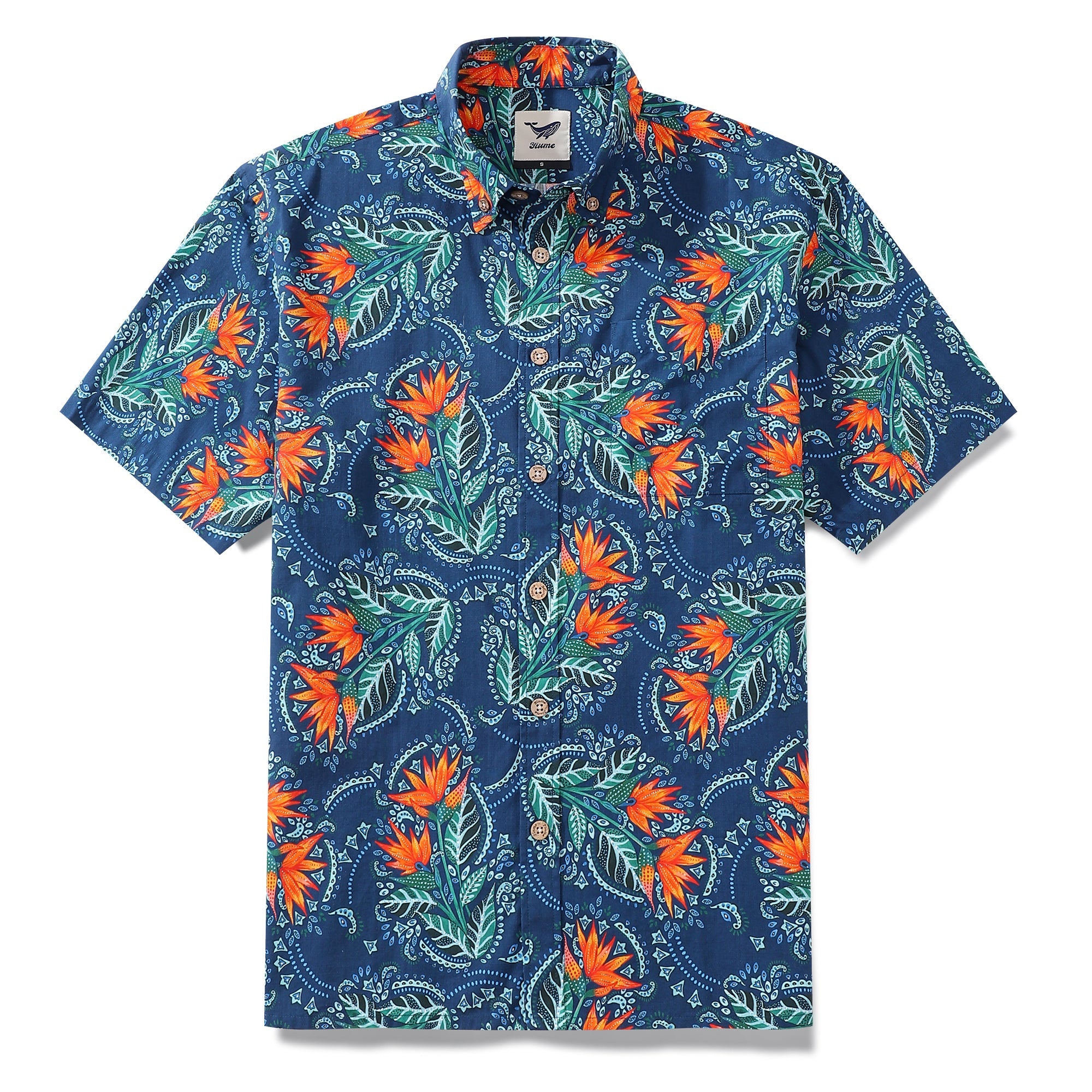 Men's Hawaiian Shirt Birds of Paradise Print By Fizah Malik Cotton But ...