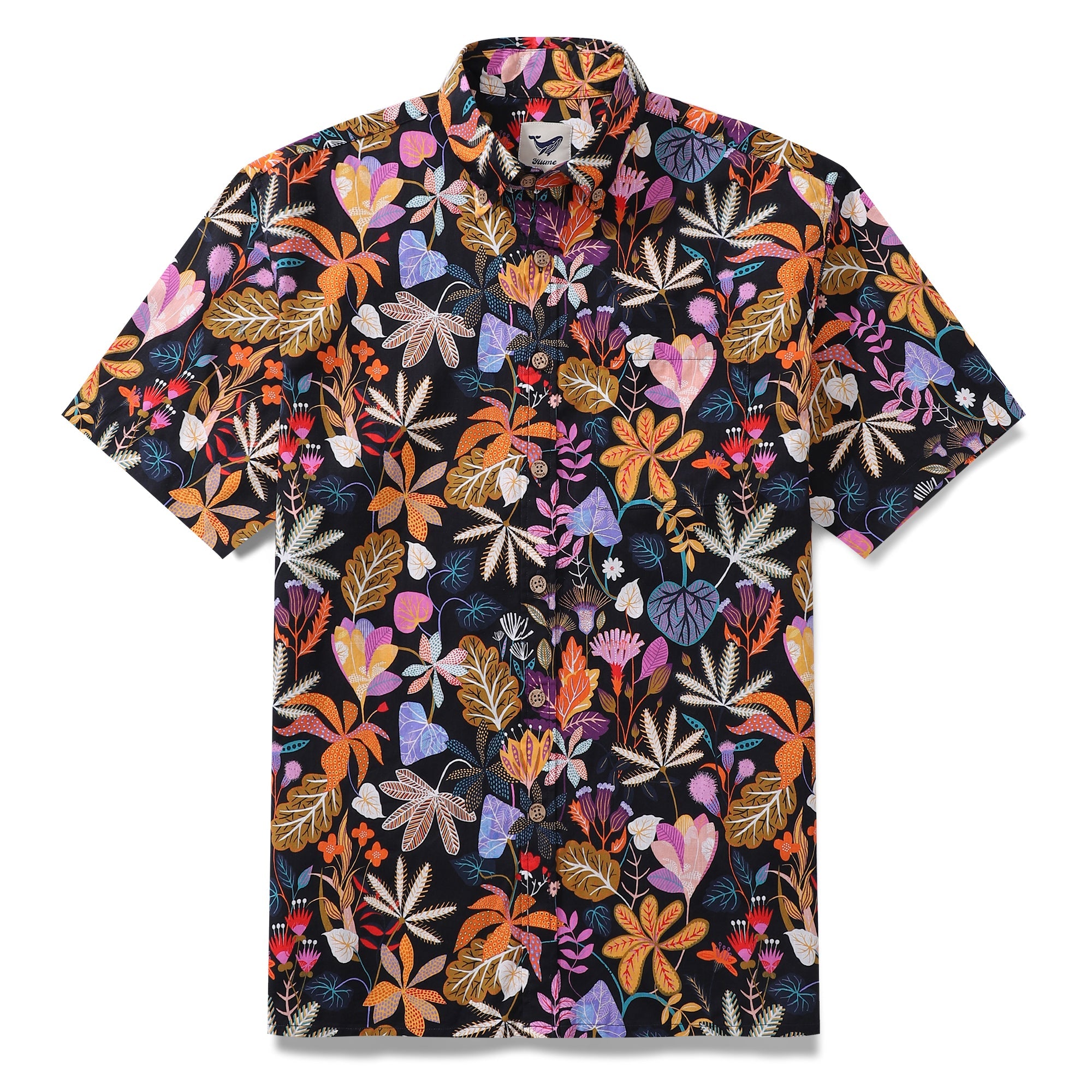 Men's Hawaiian Shirt Gardenia By Rachel Parker Cotton Button-down Short Sleeve Aloha Shirt