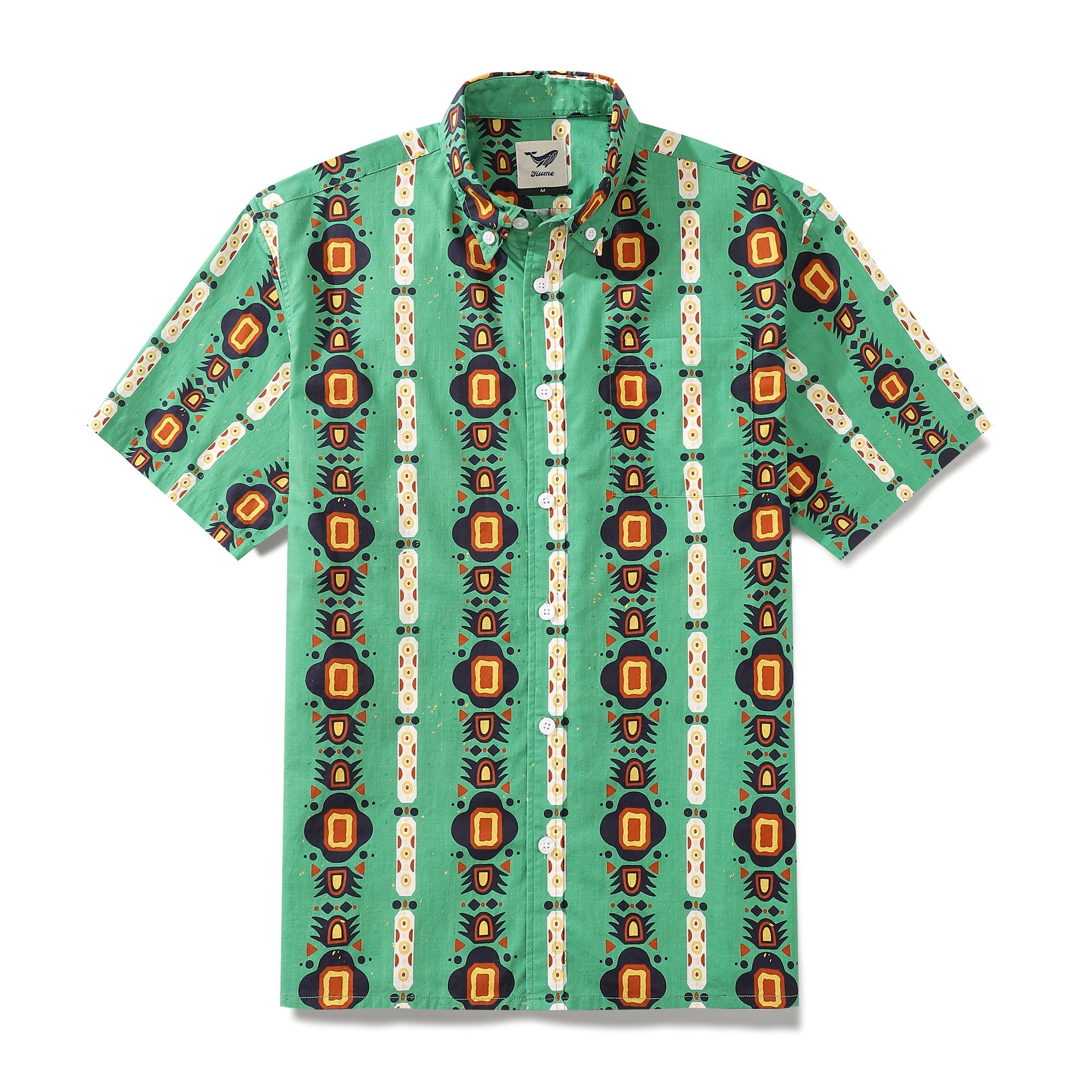 Men's Hawaiian Shirt Nation of the South Print Cotton Button-down Short Sleeve Aloha Shirt