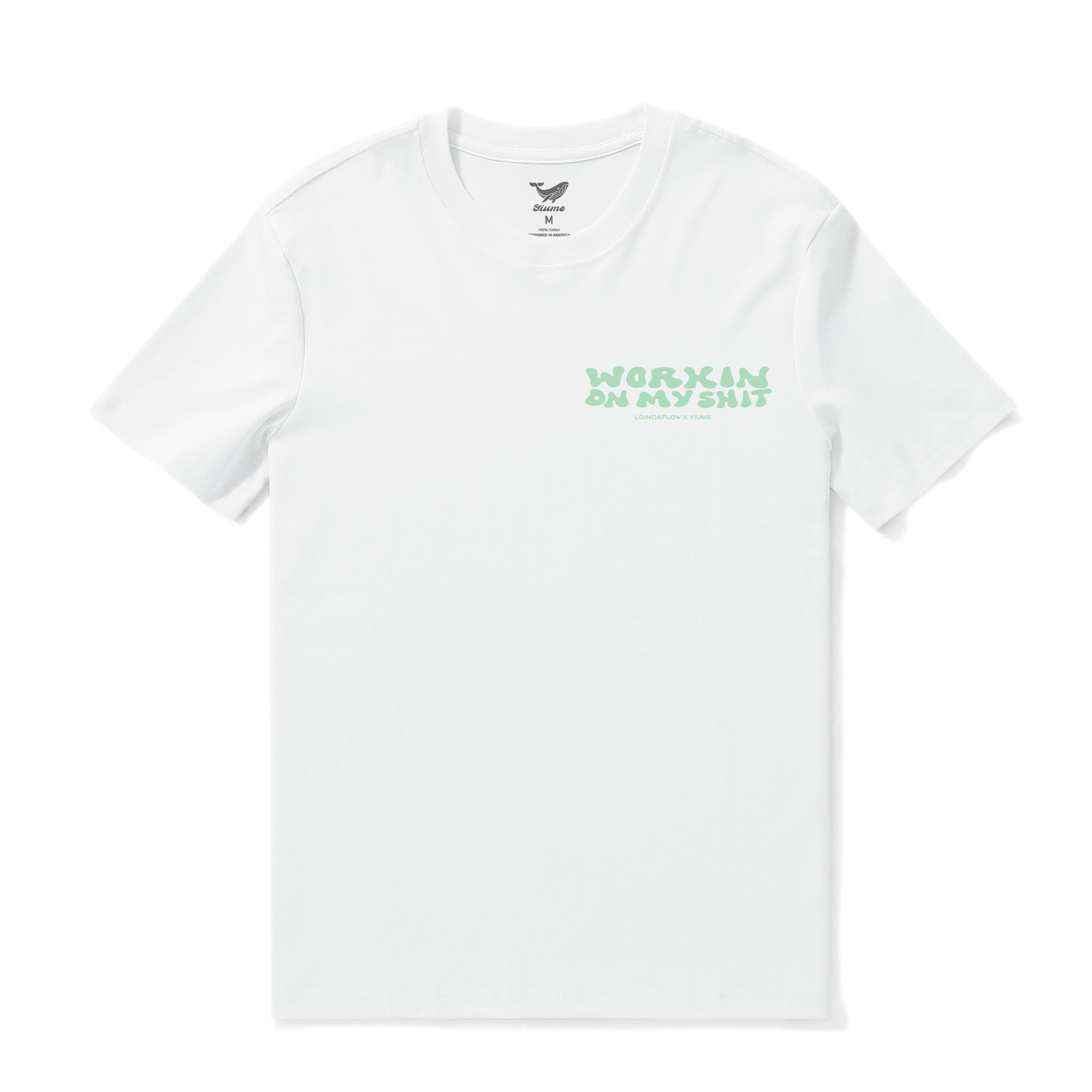 Hawaiian Tee For Men Working on Myself By Loindaflow Tee Crew Neck 100% Cotton - WHITE