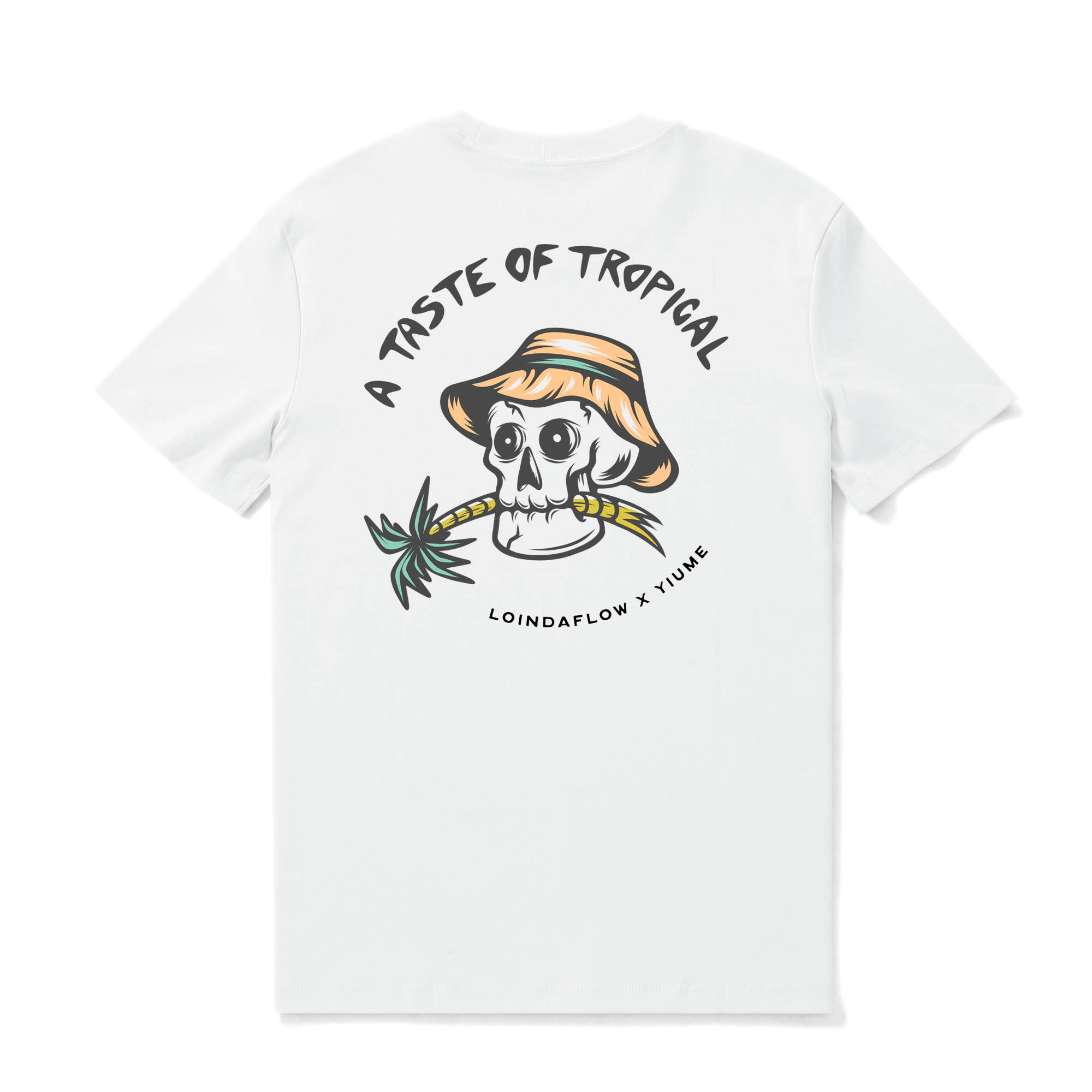 Hawaiian Tee For Men Taste of Tropical By Loindaflow Tee Crew Neck 100% Cotton - WHITE