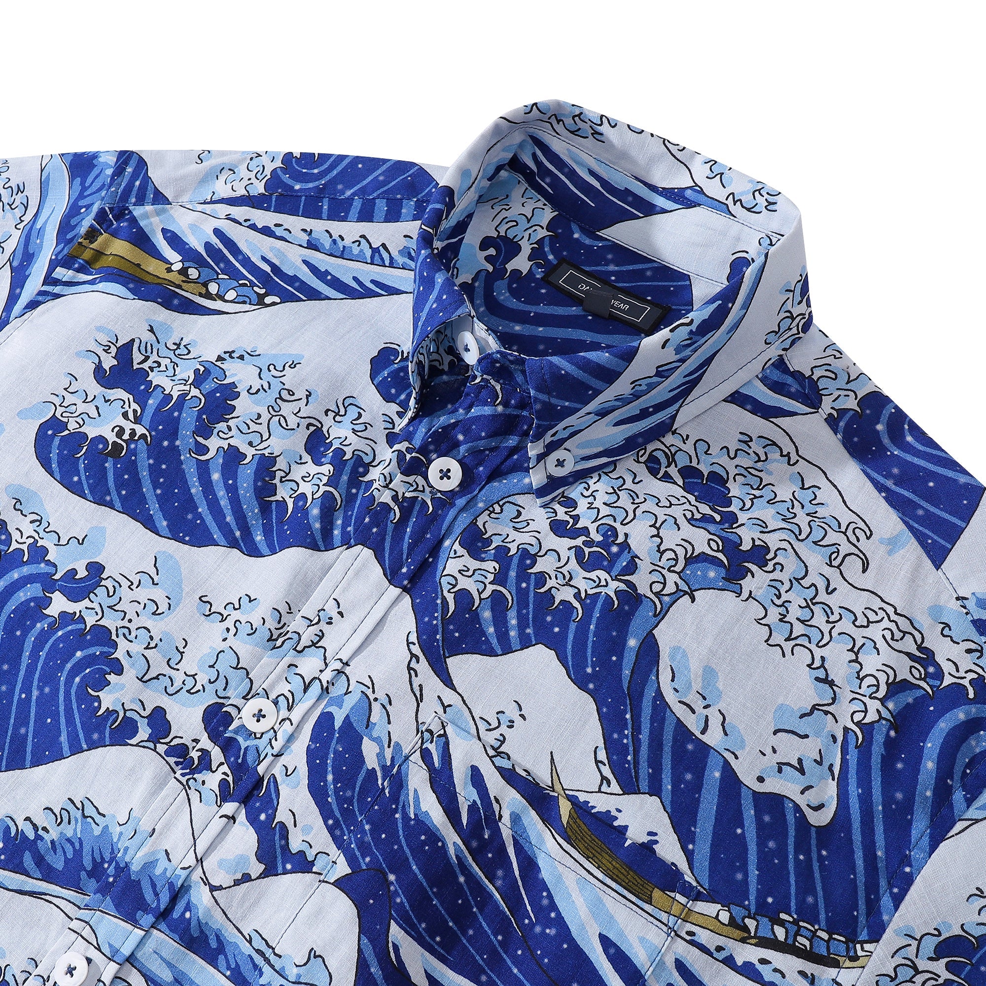 Men's Ocean Hawaiian Shirt Ocean Waves Japanese Ukiyo-e Short Sleeve Aloha Shirt