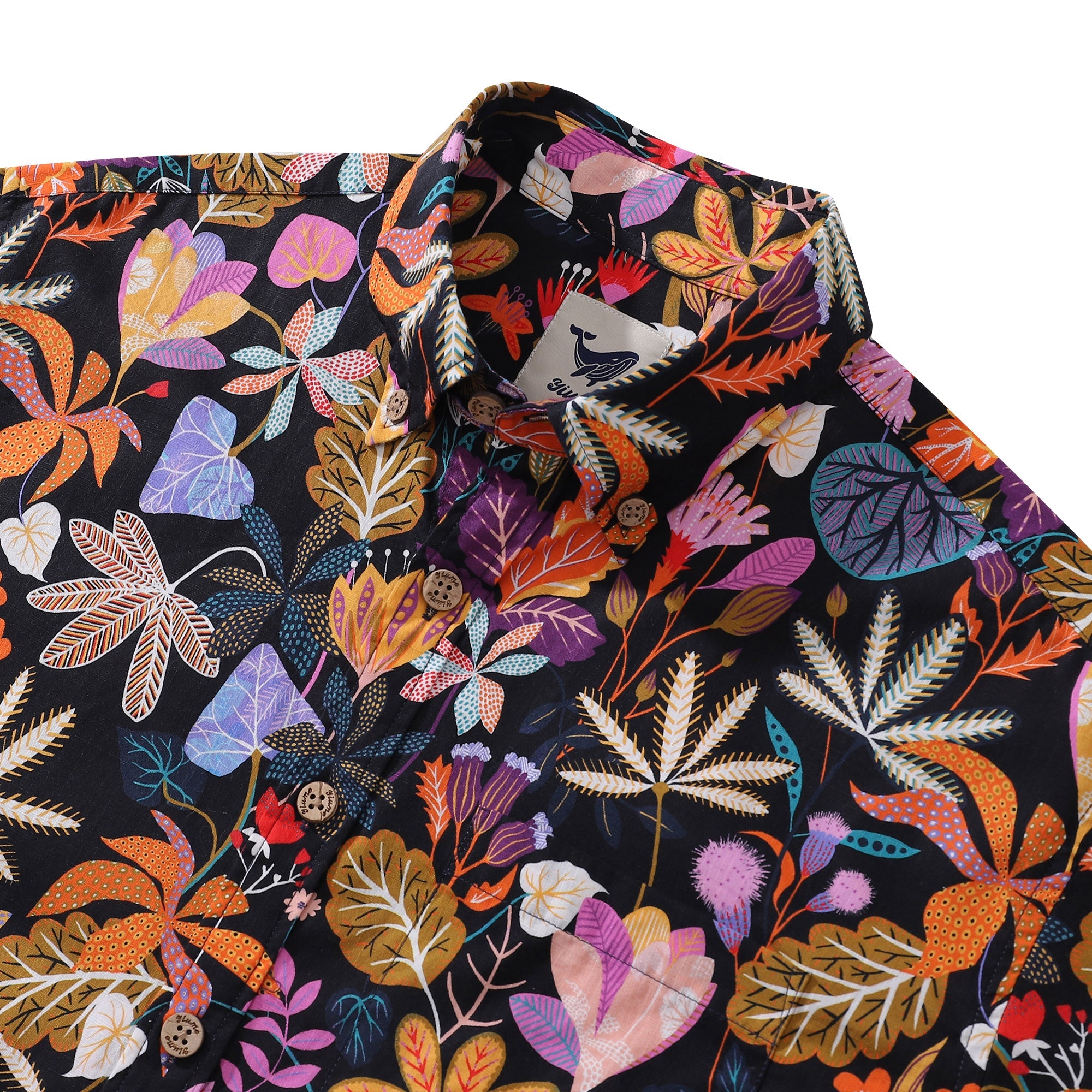 Men's Hawaiian Shirt Gardenia By Rachel Parker Cotton Button-down Short Sleeve Aloha Shirt