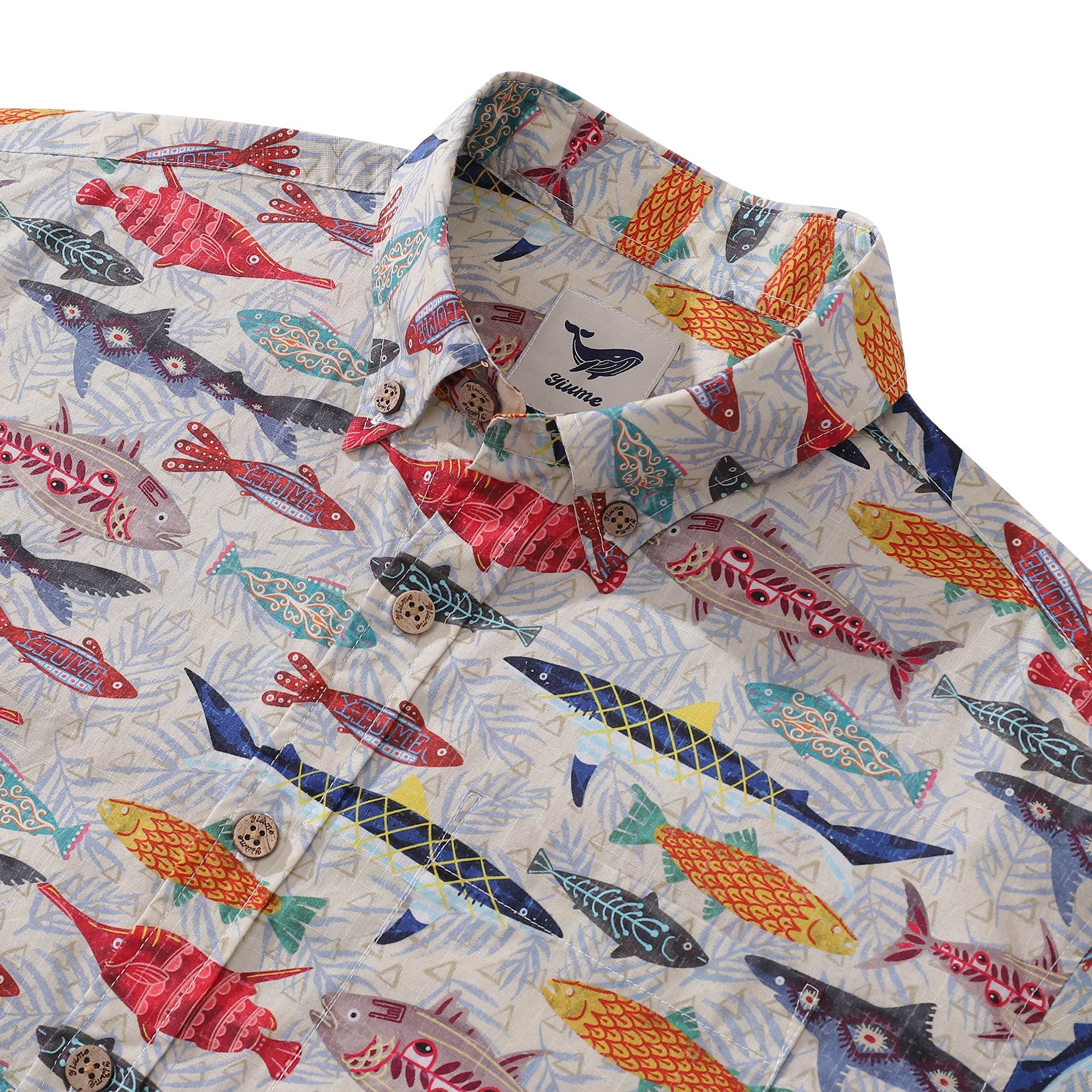 Men's Hawaiian Shirt Childhood Doodles Print Cotton Button-down Short Sleeve Aloha Shirt