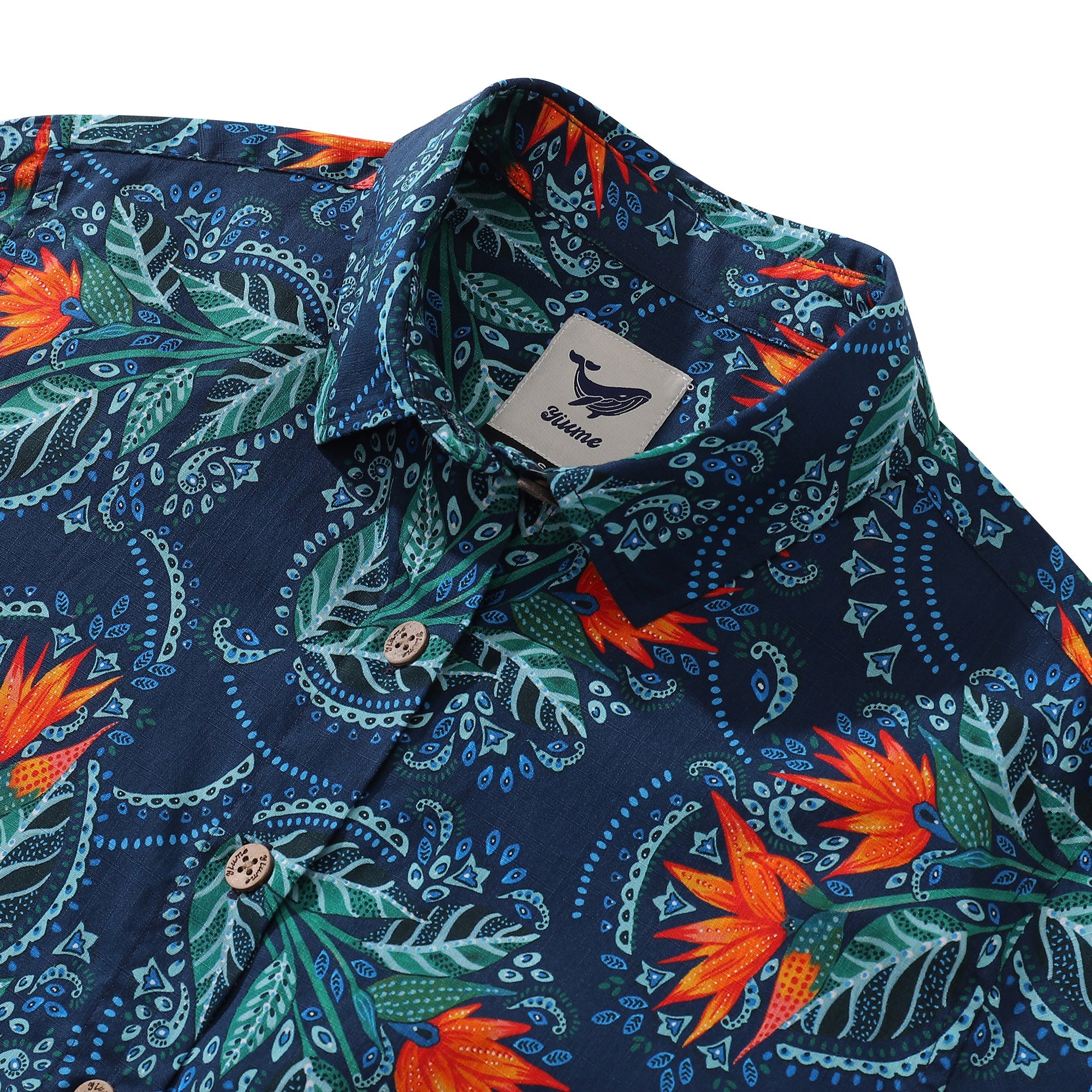 Women's Hawaiian Shirt Birds of Paradise By Fizah Malik Print Cotton Button-down Short Sleeve