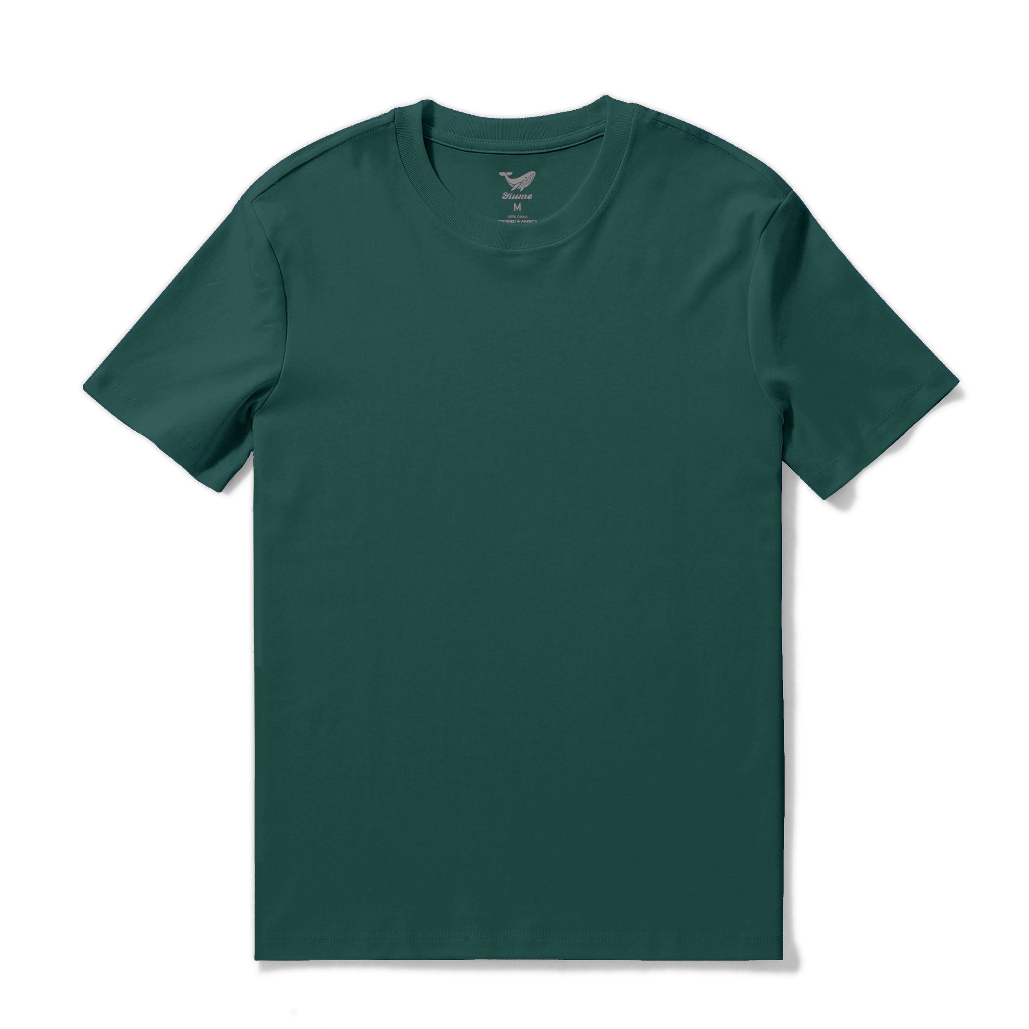 Hawaiian Tee For Men Crew Neck 100% Cotton - DARK GREEN